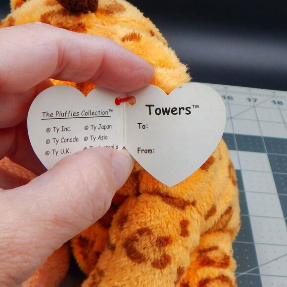 TY Pluffies Towers The Giraffe Orange Brown 9 In VTG Tylux Plush Stuffed Animal - Picture 8 of 12